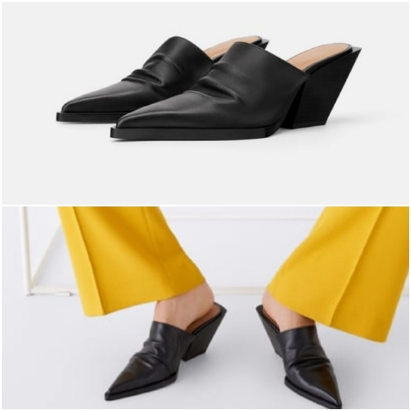 zara leather mules